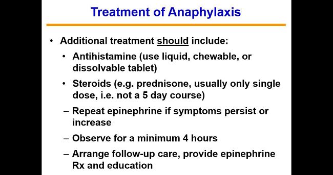 Treatment of Anaphylaxis shock