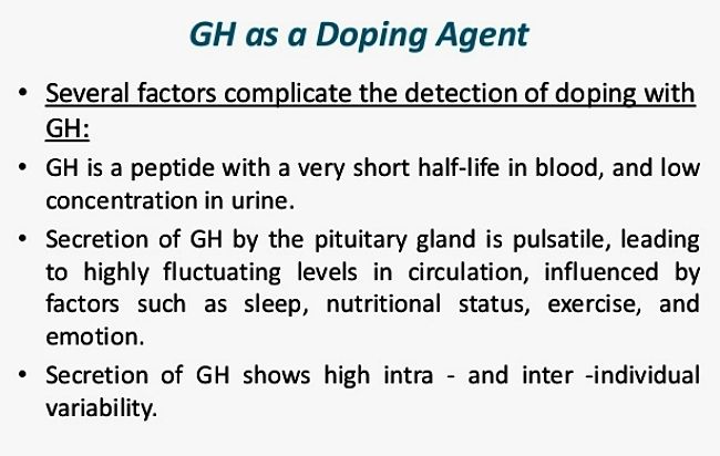 GH as a peptide doping substance
