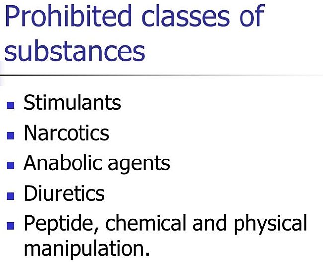 Classes of Prohibitive Substances including Peptides