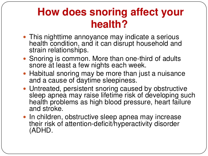 Health issues with children snoring